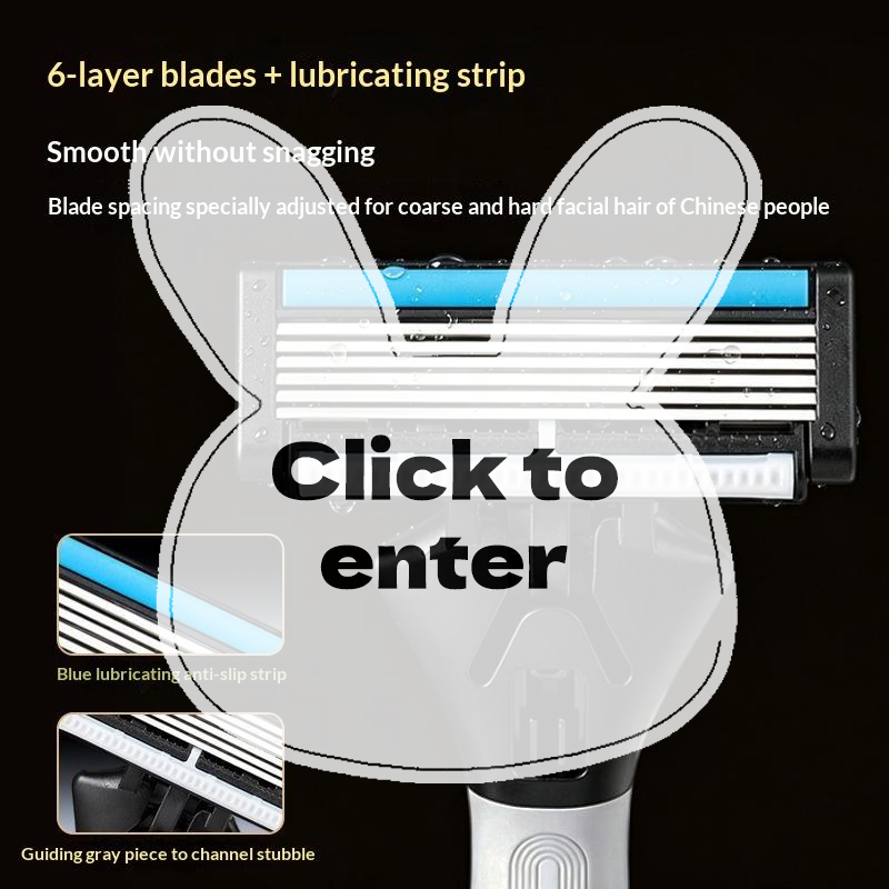 Men'S Grooming Blade - Handmatig scheermes met 6 mesjes voor