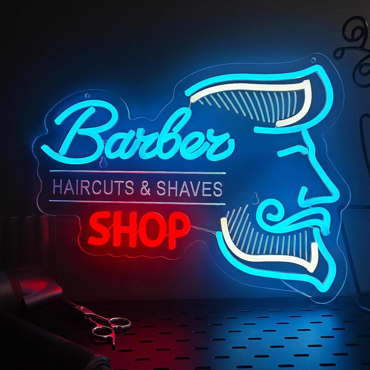 Neonreclame voor een kappersza - Men'S Grooming Dc recensie en prijs