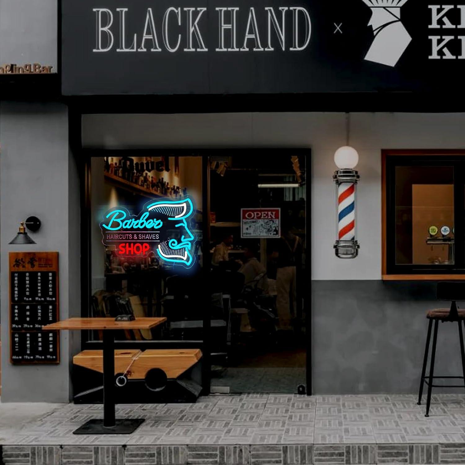 Neonreclame voor een kappersza - Men'S Grooming Dc recensie en prijs