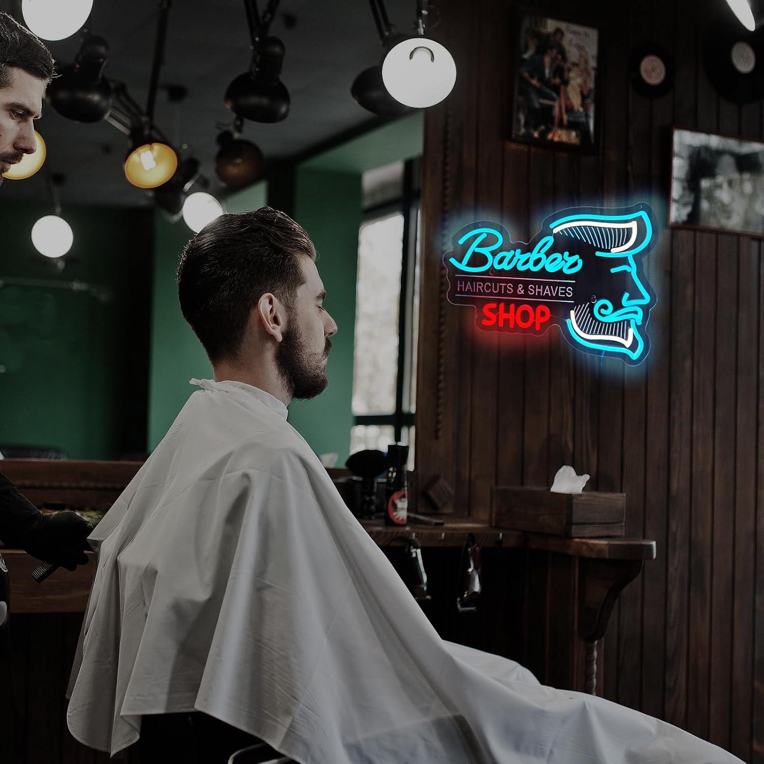 Neonreclame voor een kappersza - Men'S Grooming Dc recensie en prijs