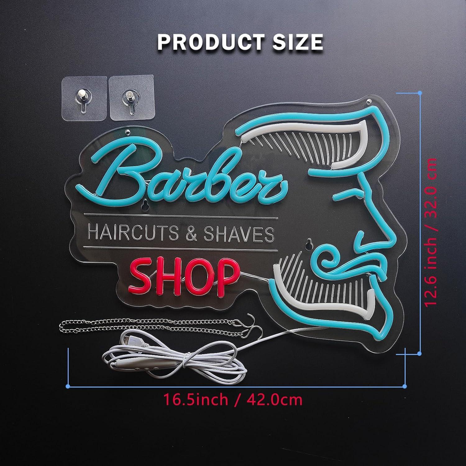 Neonreclame voor een kappersza - Men'S Grooming Dc recensie en prijs